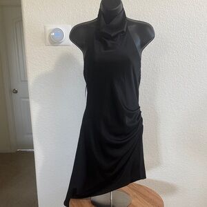 DO+BE Black Halter Mini Dress Ruched Side Size S